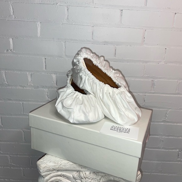 Maison Martin Margiela Cream Colored Ballerina Heeled Tabis With Added Soles - Picture 2 of 3